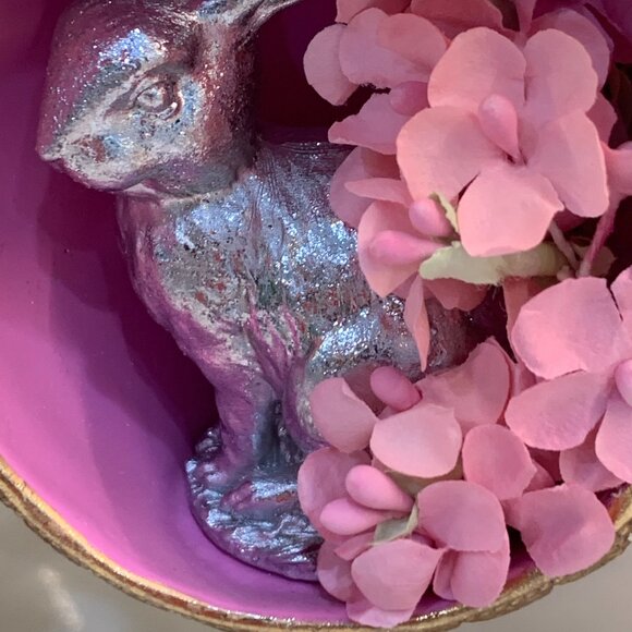 MacKenzie-Childs Touch of Pink Bunny Treasure Egg - Picture 14 of 16
